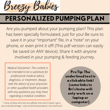 Load image into Gallery viewer, Personalized Pumping Plan - Breezy Babies