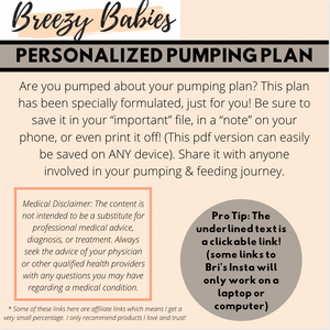 Personalized Pumping Plan - Breezy Babies